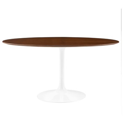 Modway Furniture Dining Room Tables, Oval,Square, Metal,Aluminum,BRONZE,Iron,Gunmetal,Steel,TITANIUMWALNUT, Complete Vanity Sets, Bar and Dining Tables, 848387017255, EEI-1138-WAL,Standard (28-33 in)