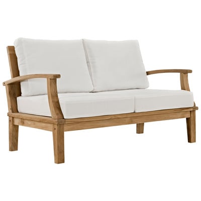 Sofas and Loveseat Modway Furniture Marina Natural White EEI-1144-NAT-WHI-SET 848387037222 Daybeds and Lounges CreambeigeivorysandnudeWhitesn Loveseat Love seatSofa Contemporary Contemporary/Mode Sofa Set set Complete Vanity Sets 