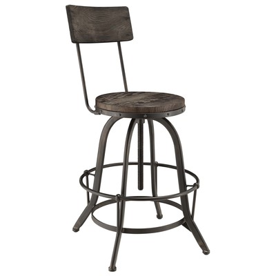Bar Chairs and Stools Modway Furniture Procure Black EEI-1212-BLK 848387018382 Bar and Counter Stools Black ebony Bar Counter Metal Wood 