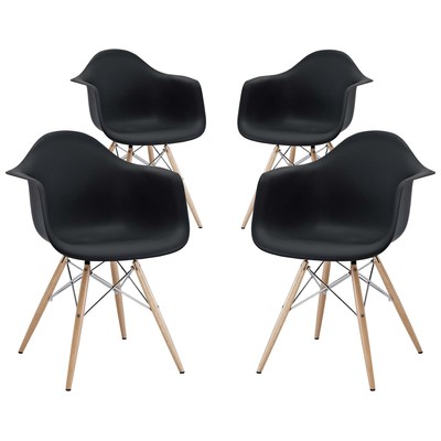 Modway Furniture Dining Room Chairs, Black,ebony, Armchair,Arm, HARDWOOD,Wood,MDF,Plywood,Beech Wood,Bent Plywood,Brazilian Hardwoods, Black,DarkWood,Plywood, Dining Chairs, 848387020415, EEI-1257-BLK