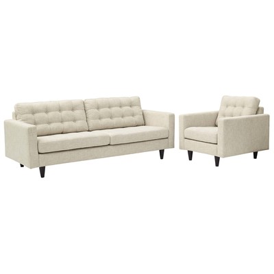 Modway Furniture Sofas and Loveseat, beige, cream, beige, ivory, sand, nude, , Loveseat,Love seatSofa, Sofa Set,setTufted,tufting, Sofas and Armchairs, 889654141853, EEI-1313-BEI