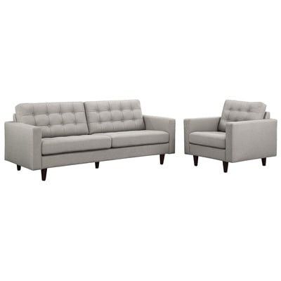 Modway Furniture Sofas and Loveseat, GrayGrey, Loveseat,Love seatSofa, Sofa Set,setTufted,tufting, Complete Vanity Sets, Sofas and Armchairs, 848387073886, EEI-1313-LGR