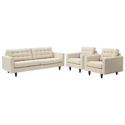 Modway Furniture Sofas and Loveseat, beige cream beige ivory sand nude, Loveseat,Love seatSofa, Sofa Set,setTufted,tufting, Sofas and Armchairs, 889654141877, EEI-1314-BEI