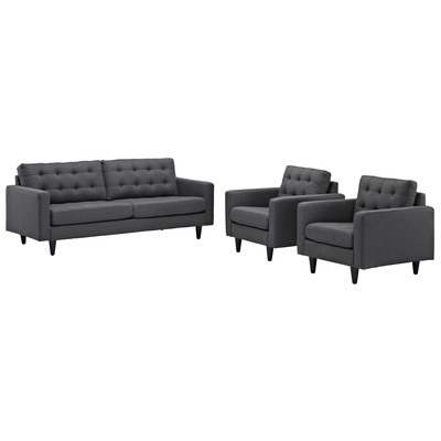 Modway Furniture Sofas and Loveseat, GrayGrey, Loveseat,Love seatSofa, Sofa Set,setTufted,tufting, Complete Vanity Sets, Sofas and Armchairs, 848387023133, EEI-1314-DOR