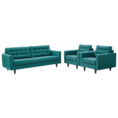 Modway Furniture Sofas and Loveseat, blue navy teal turquiose indigo goaqua Seafoam green  emerald teal, Loveseat,Love seatSofa, Sofa Set,setTufted,tufting, Sofas and Armchairs, 889654141884, EEI-1314-TEA