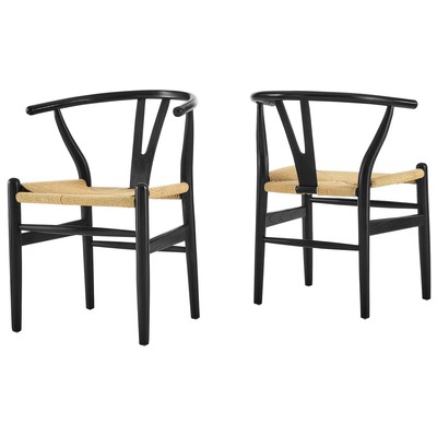 Dining Room Chairs Modway Furniture Amish Black EEI-1320-BLK 848387023980 Dining Chairs Black ebony Armchair Arm PAPER Black Dark 