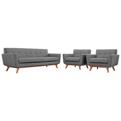 Modway Furniture Sofas and Loveseat, GrayGreyWhitesnow, Loveseat,Love seatSofa, Sofa Set,setTufted,tufting, Complete Vanity Sets, Sofas and Armchairs, 848387057671, EEI-1345-GRY