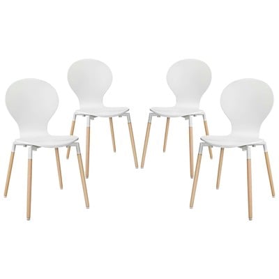 Modway Furniture Dining Room Chairs, White,snow, 