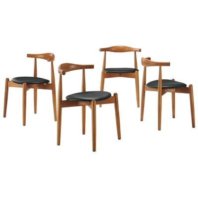 Modway Furniture Dining Room Chairs, Black,ebony, HARDWOOD,Wood,MDF,Plywood,Beech Wood,Bent Plywood,Brazilian Hardwoods, Black,DarkBrown,WALNUTVinyl,Wood,Plywood, Dining Chairs, 848387027162, EEI-1378-DWL-BLK