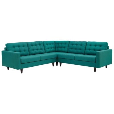 Sofas and Loveseat Modway Furniture Empress Teal EEI-1417-TEA 889654117445 Sofa Sectionals Bluenavytealturquioseindigoaqu Loveseat Love seatSectional So Sofa Set setTufted tufting 