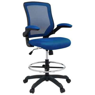 Office Chairs Modway Furniture Veer Blue EEI-1423-BLU 848387029395 Office Chairs Bluenavytealturquioseindigoaqu Drafting Chair Blue Complete Vanity Sets 