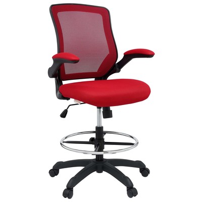 Office Chairs Modway Furniture Veer Red EEI-1423-RED 848387029418 Office Chairs RedBurgundyruby Drafting Chair Red Complete Vanity Sets 