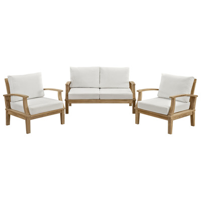 Modway Furniture Outdoor Sofas and Sectionals, White,snow, Loveseat,Sofa, Natural,White, Complete Vanity Sets, Sofa Sectionals, 848387035181, EEI-1470-NAT-WHI-SET
