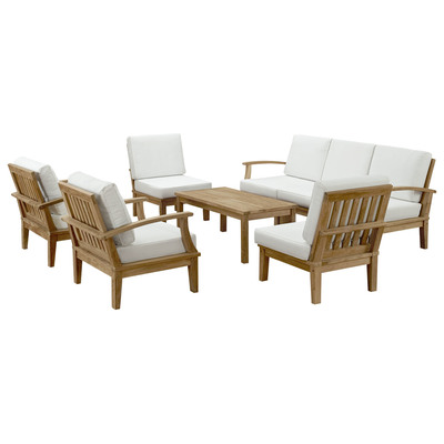 Modway Furniture Outdoor Sofas and Sectionals, White,snow, Loveseat,Sofa, Natural,White, Complete Vanity Sets, Sofa Sectionals, 848387035273, EEI-1479-NAT-WHI-SET