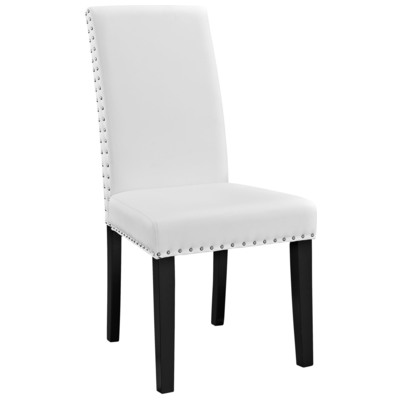 Dining Room Chairs Modway Furniture Parcel White EEI-1491-WHI 848387039240 Dining Chairs White snow Side Chair White Wood HARDWOOD LEATHER Wood MDF Plyw Leather LeatheretteVinyl White 