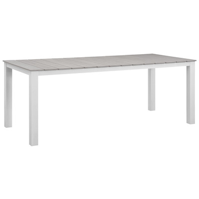 Dining Room Tables Modway Furniture Maine White Light Gray EEI-1509-WHI-LGR 848387039530 Bar and Dining GrayGreyWhitesnow GREY GrayMetal Aluminum BRONZE Complete Vanity Sets 