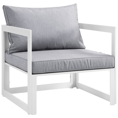 Chairs Modway Furniture Fortuna White Gray EEI-1517-WHI-GRY 848387056445 Sofa Sectionals Gray GreyWhite snow Lounge Chairs Lounge Complete Vanity Sets 