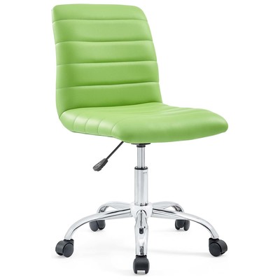 Office Chairs Modway Furniture Ripple Bright Green EEI-1532-BGR 848387041953 Office Chairs Greenemeraldteal Adjustable Swivel Chrome Metal Steel Stainless S Green Metal Aluminum Chrome St Complete Vanity Sets 