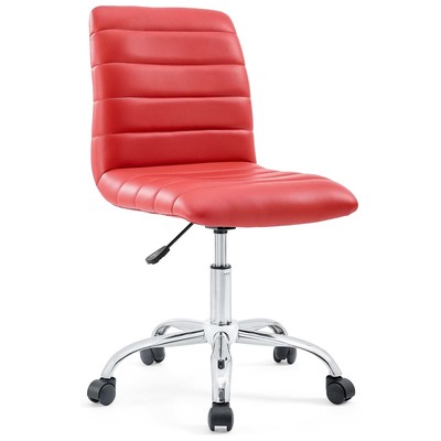 Office Chairs Modway Furniture Ripple Red EEI-1532-RED 848387042004 Office Chairs RedBurgundyruby Adjustable Swivel Chrome Metal Steel Stainless S Metal Aluminum Chrome Stainles Complete Vanity Sets 