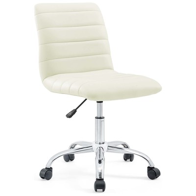 Office Chairs Modway Furniture Ripple White EEI-1532-WHI 848387042028 Office Chairs Whitesnow Adjustable Swivel Chrome Metal Steel Stainless S Metal Aluminum Chrome Stainles Complete Vanity Sets 