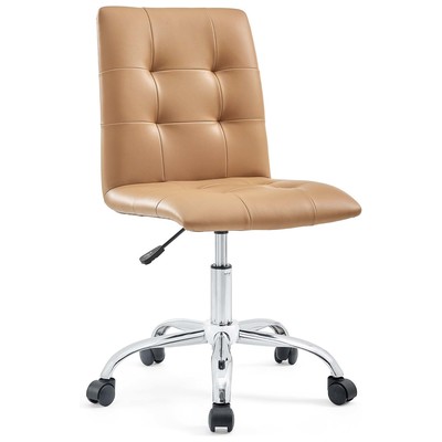 Office Chairs Modway Furniture Prim Tan EEI-1533-TAN 848387042097 Office Chairs Adjustable Chrome Metal Steel Stainless S Leather LeatheretteMetal Alumi Complete Vanity Sets 