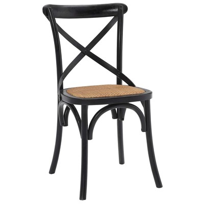 Dining Room Chairs Modway Furniture Gear Black EEI-1541-BLK 848387053185 Dining Chairs Black ebony Side Chair Black Dark 