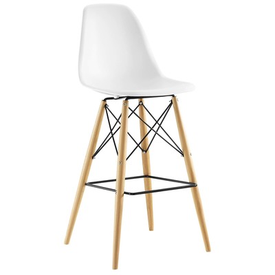 Bar Chairs and Stools Modway Furniture Pyramid White EEI-1701-WHI 848387081768 Bar and Counter Stools White snow Bar Counter Wood 