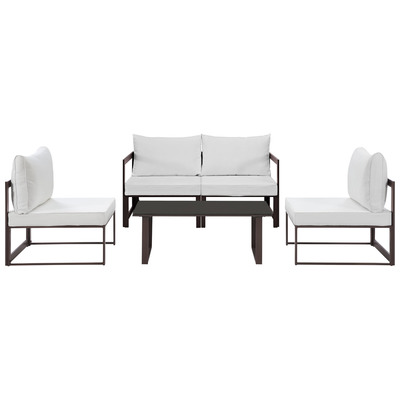 Modway Furniture Outdoor Sofas and Sectionals, brown, ,sableWhite,snow, 