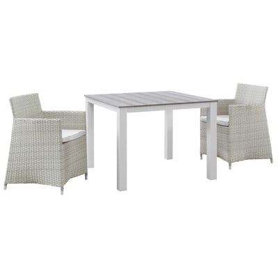 Outdoor Dining Sets Modway Furniture Junction Gray White EEI-1742-GRY-WHI-SET 889654004059 Bar and Dining Gray GreyWhite snow Gray White Complete Vanity Sets 