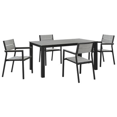 Outdoor Dining Sets Modway Furniture Maine Brown Gray EEI-1747-BRN-GRY-SET 889654017899 Bar and Dining Brown sableGray Grey Brown Gray Complete Vanity Sets 