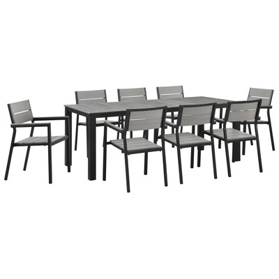Outdoor Dining Sets Modway Furniture Maine Brown Gray EEI-1753-BRN-GRY-SET 889654004561 Bar and Dining Brown sableGray Grey Brown Gray Complete Vanity Sets 