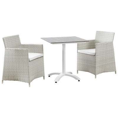 Outdoor Dining Sets Modway Furniture Junction Gray White EEI-1758-GRY-WHI-SET 889654004653 Bar and Dining Gray GreyWhite snow Gray White Complete Vanity Sets 