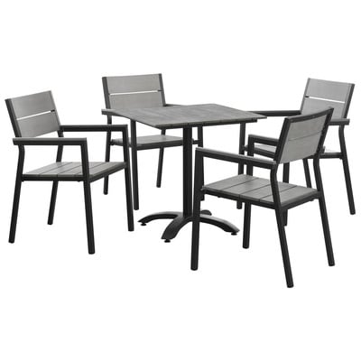 Outdoor Dining Sets Modway Furniture Maine Brown Gray EEI-1761-BRN-GRY-SET 889654006541 Bar and Dining Brown sableGray Grey Brown Gray Complete Vanity Sets 