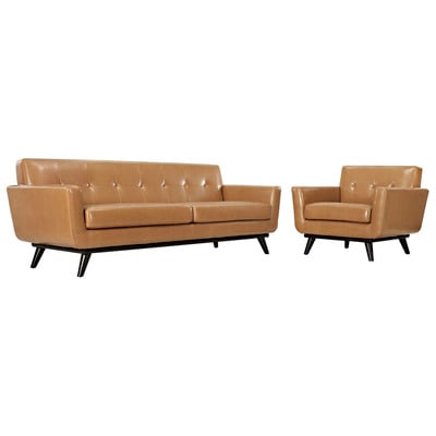 Modway Furniture Sofas and Loveseat, Whitesnow, Loveseat,Love seatSofa, Leather, Sofa Set,set, Complete Vanity Sets, Sofas and Armchairs, 889654008842, EEI-1766-TAN-SET
