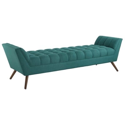 Ottomans and Benches Modway Furniture Response Teal EEI-1790-TEA 889654111979 Benches and Stools Blue navy teal turquiose indig 