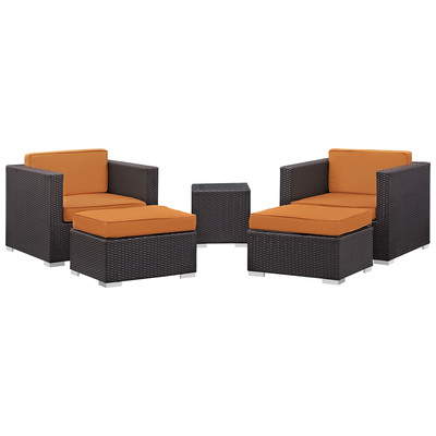 Outdoor Sofas and Sectionals Modway Furniture Convene Espresso Orange EEI-1809-EXP-ORA-SET 889654020929 Sofa Sectionals Orange Sectional Sofa Espresso Complete Vanity Sets 