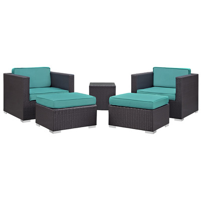 Modway Furniture Outdoor Sofas and Sectionals, Sectional,Sofa, Espresso, Complete Vanity Sets, Sofa Sectionals, 889654020950, EEI-1809-EXP-TRQ-SET