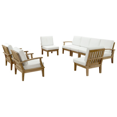 Modway Furniture Outdoor Sofas and Sectionals, White,snow, Loveseat,Sofa, Natural,White, Complete Vanity Sets, Sofa Sectionals, 889654020745, EEI-1817-NAT-WHI-SET