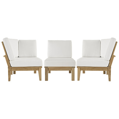 Modway Furniture Outdoor Sofas and Sectionals, White,snow, Loveseat,Sofa, Natural,White, Complete Vanity Sets, Sofa Sectionals, 889654020776, EEI-1820-NAT-WHI-SET
