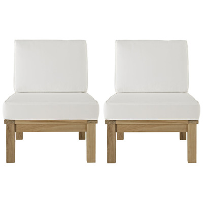 Modway Furniture Outdoor Sofas and Sectionals, White,snow, Loveseat,Sofa, Natural,White, Complete Vanity Sets, Sofa Sectionals, 889654020783, EEI-1821-NAT-WHI-SET