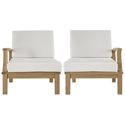 Modway Furniture Outdoor Sofas and Sectionals, White,snow, Loveseat,Sofa, Natural,White, Complete Vanity Sets, Sofa Sectionals, 889654020790, EEI-1822-NAT-WHI-SET