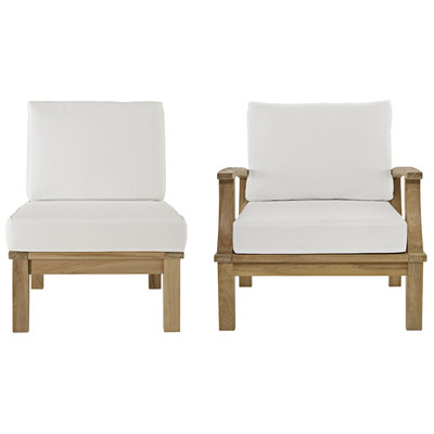 Modway Furniture Outdoor Sofas and Sectionals, White,snow, Loveseat,Sofa, Natural,White, Complete Vanity Sets, Sofa Sectionals, 889654020806, EEI-1823-NAT-WHI-SET