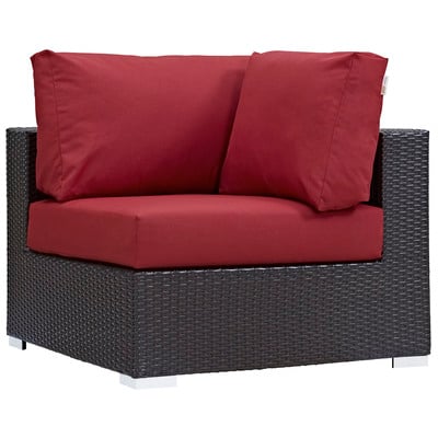 Modway Furniture Outdoor Sofas and Sectionals, Red,Burgundy,ruby, Sectional,Sofa, Espresso,Red, Complete Vanity Sets, Sofa Sectionals, 889654024545, EEI-1840-EXP-RED