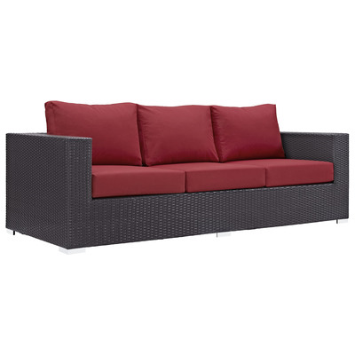 Modway Furniture Outdoor Sofas and Sectionals, Red,Burgundy,ruby, Loveseat,Sectional,Sofa, Espresso,Red, Complete Vanity Sets, Sofa Sectionals, 889654024828, EEI-1844-EXP-RED