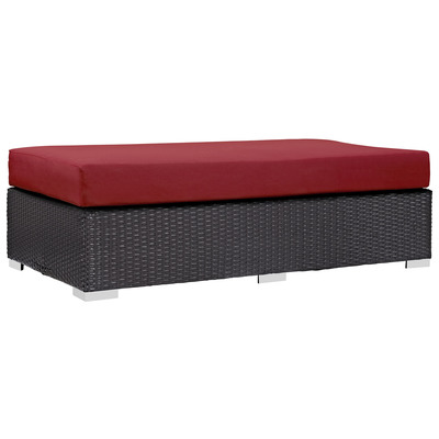 Ottomans and Benches Modway Furniture Convene Espresso Red EEI-1847-EXP-RED 889654025030 Sofa Sectionals Red Burgundy ruby Rectangle Complete Vanity Sets 