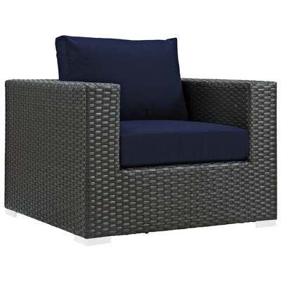 Chairs Modway Furniture Sojourn Canvas Navy EEI-1850-CHC-NAV 889654025085 Sofa Sectionals Blue navy teal turquiose indig Complete Vanity Sets 
