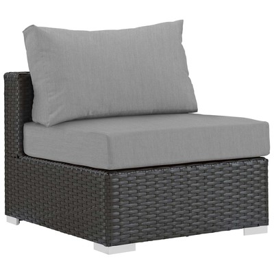 Outdoor Sofas and Sectionals Modway Furniture Sojourn Canvas Gray EEI-1854-CHC-GRY 889654118916 Sofa Sectionals Gray Grey Sectional Sofa Canvas Gray Light Gray 