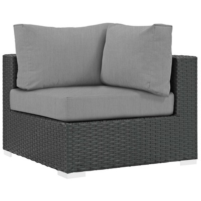 Modway Furniture Outdoor Sofas and Sectionals, Gray,Grey, Sectional,Sofa, Canvas,Gray,Light Gray, Sofa Sectionals, 889654118954, EEI-1856-CHC-GRY