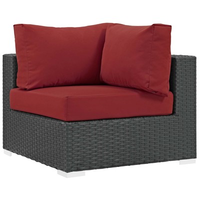Outdoor Sofas and Sectionals Modway Furniture Sojourn Canvas Red EEI-1856-CHC-RED 889654118961 Sofa Sectionals Red Burgundy ruby Sectional Sofa Canvas Red 