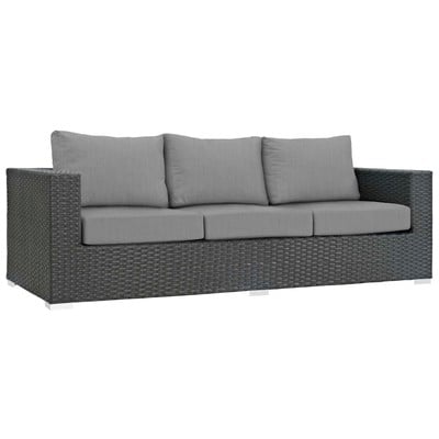 Sofas and Loveseat Modway Furniture Sojourn Canvas Gray EEI-1860-CHC-GRY 889654119012 Sofa Sectionals GrayGrey Loveseat Love seatSectional So Sofa Set set 